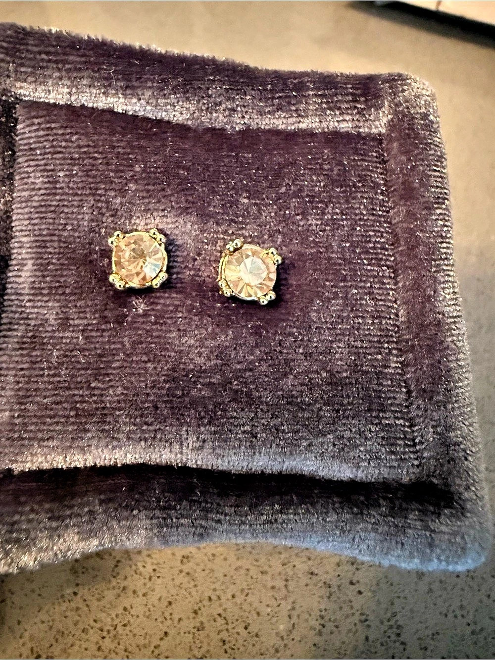 Crystal Stud Earrings in Gold